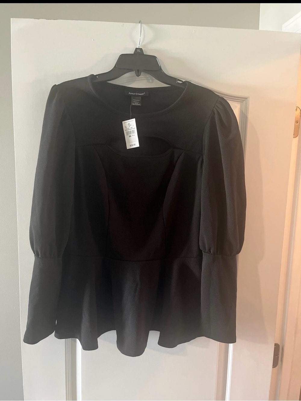 Ashley Stewart black peplum top! NWT!